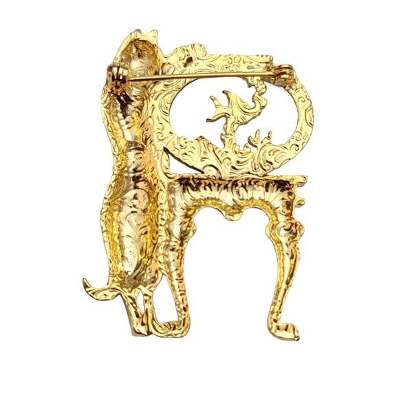 1928 Brand Cat Fish Bowl Pin Brooch K128 - Picture 5 of 10